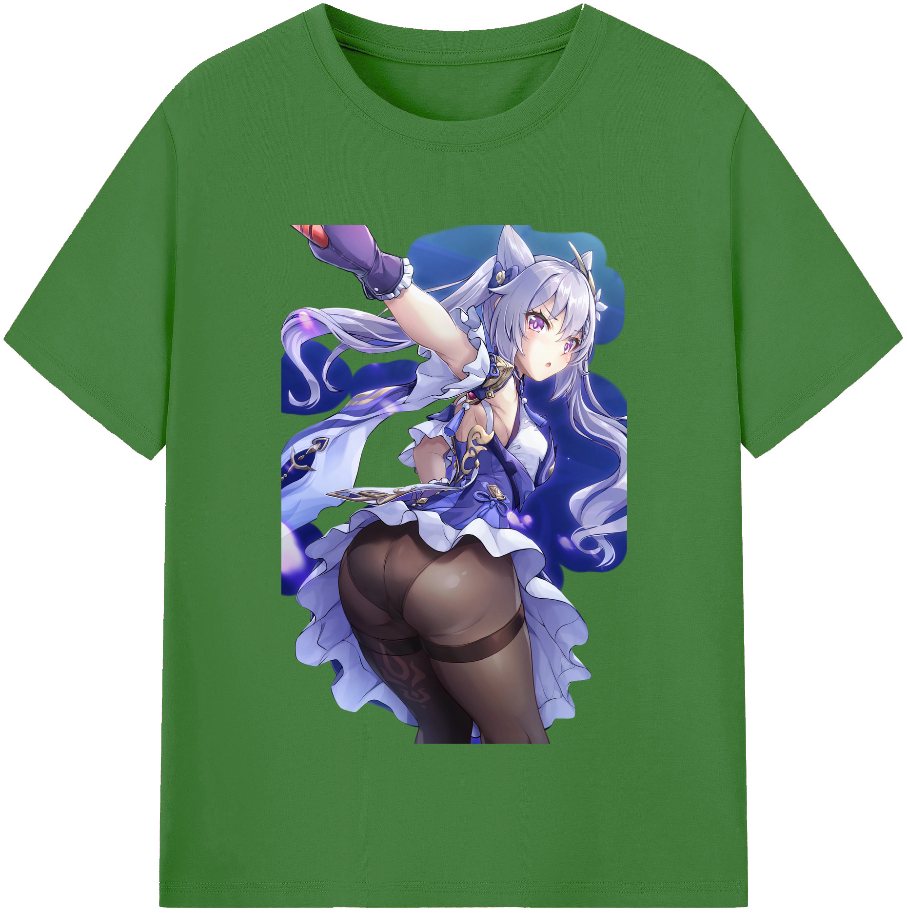 げんし神 刻晴 こくせい genshin Kokusei レディースカジュアルプリントTシャツ（綿100％）